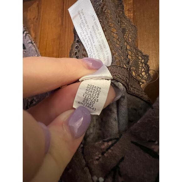 Cacique Women's Floral Racerback Chemise Nightgown Sleep Dress Purple Size 22/24 - Picture 7 of 9